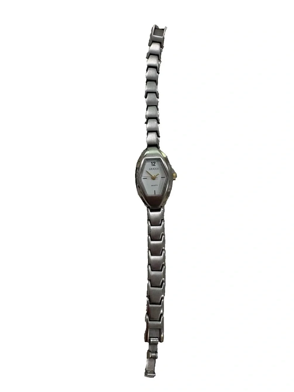 Classic Authentic Vtg Gucci Women's Oval Watch with Engraved Crest - Ref. 59312